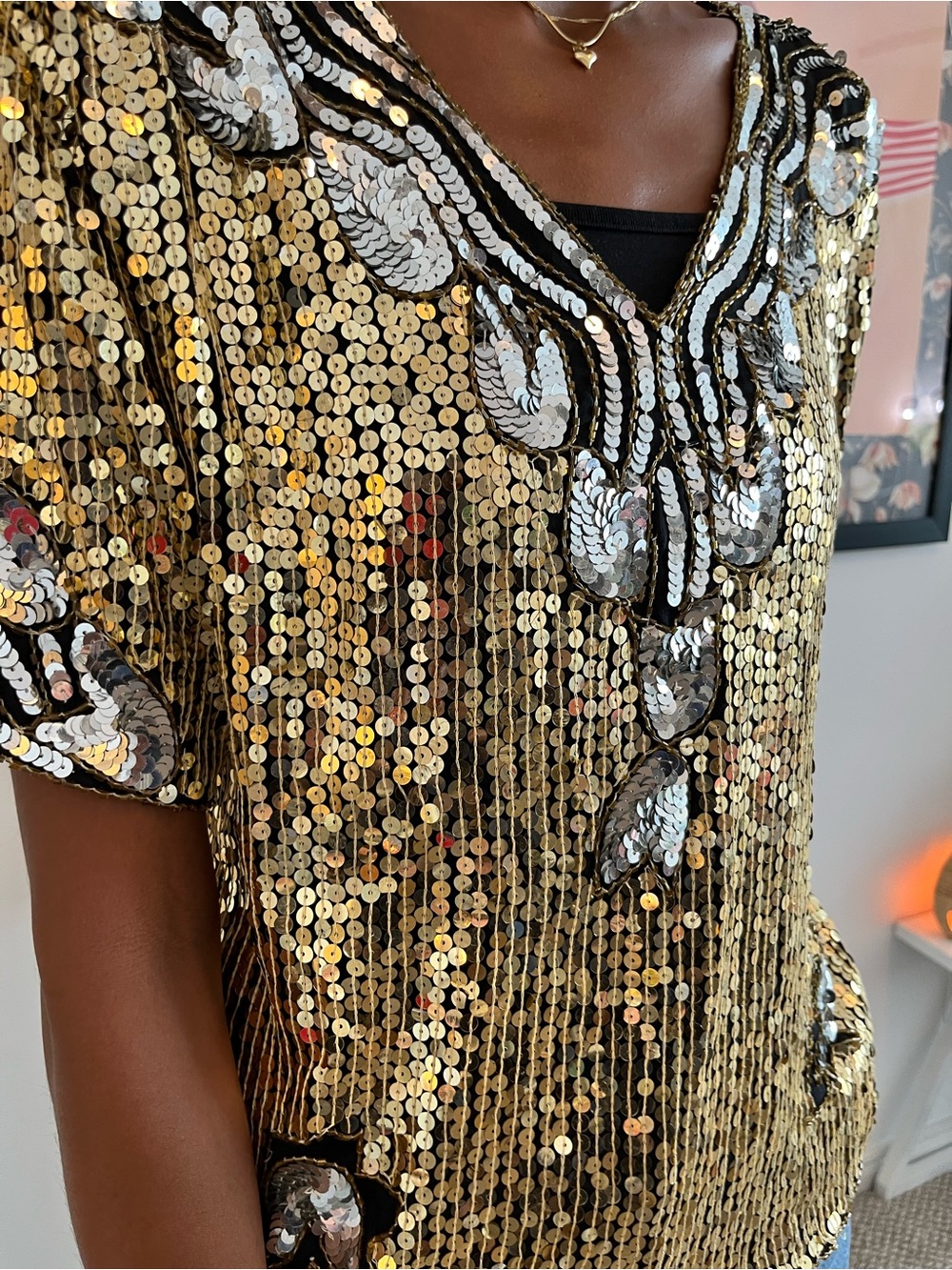 Gold Sequin hand made in India L